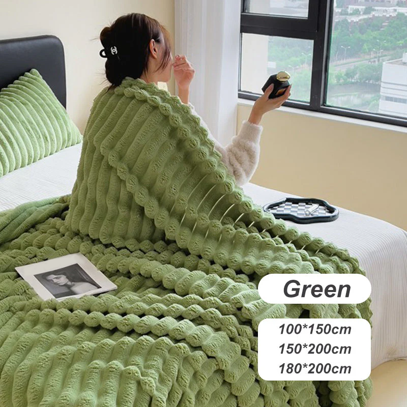 ⏳LAST DAY SPECIAL PRICE: ￡11.99!!🎁Super Soft Fur Ribbed Fleece Throw Blanket⛄🔥