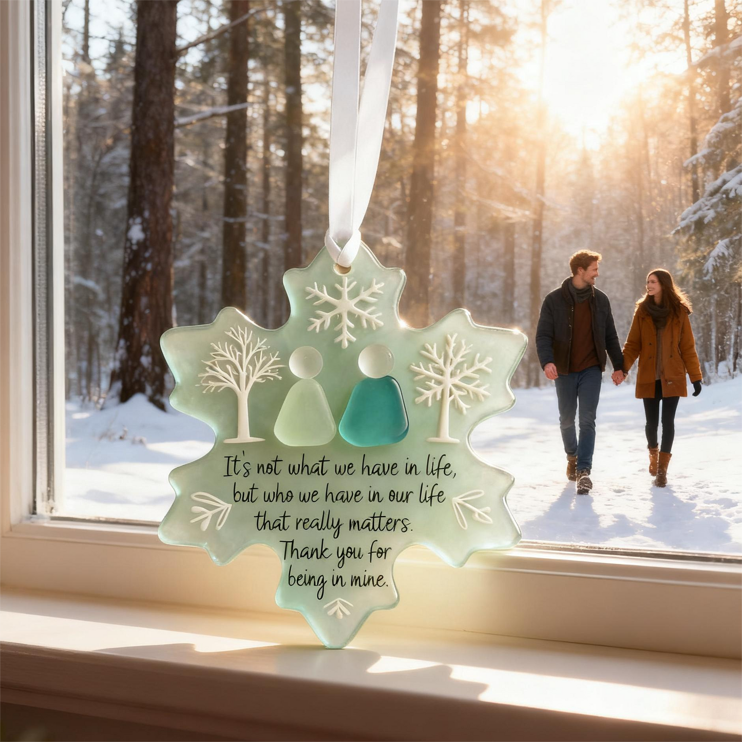 🌊Snowflake-Shaped Sea Glass Friendship Decor❄✨ Shaped by Nature & Crafted by Hand!