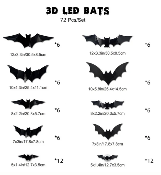 🎃HOT SALE 60% OFF🦇Halloween 3D Lighted Bats
