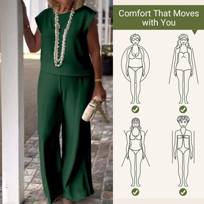 Hot sale 65%OFF🔥Women's Crew Neck Sleeveless Top and Pants Set