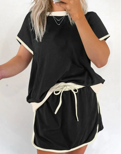 ⏰HOT SALE 49% OFF🔥Women's Casual Short Sleeve Top & Skirt Two Piece Set