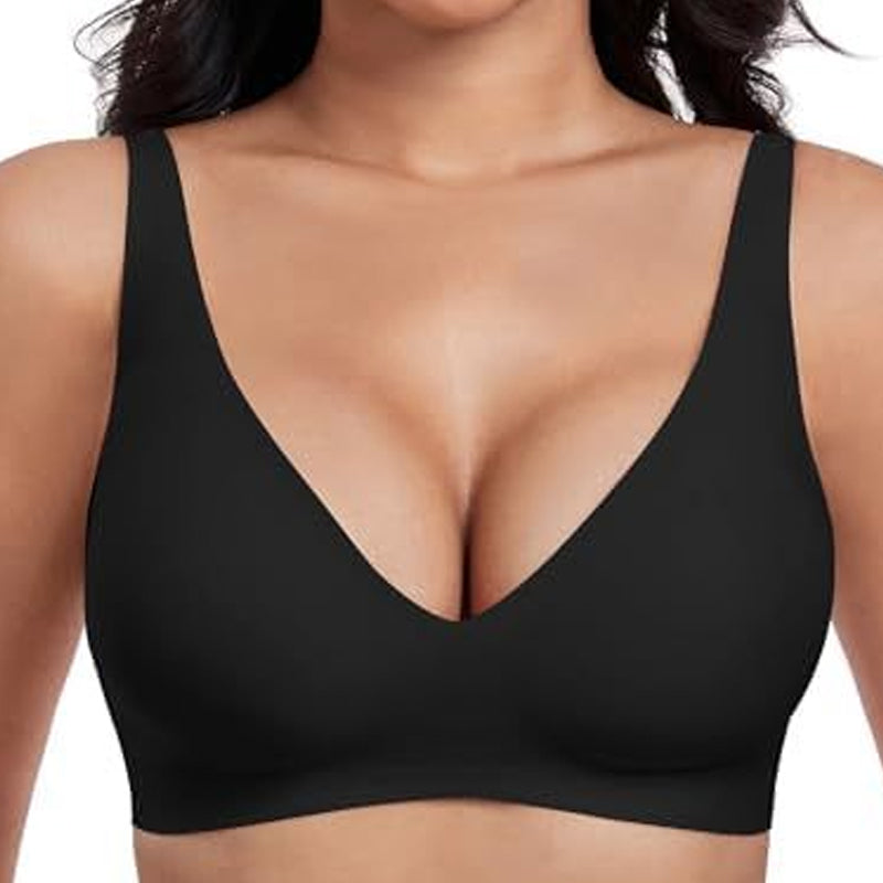 💃LAST DAY SALE 80% OFF💕Womens Comfortable Wireless Bralettes Seamless Deep V Everyday Bra