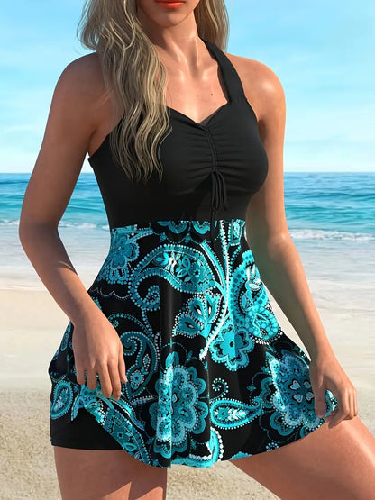 💃Final Hours Flash Sale ￡13.99!!✨Strap Top & Fitted Swim Shorts Separable Swimsuit 