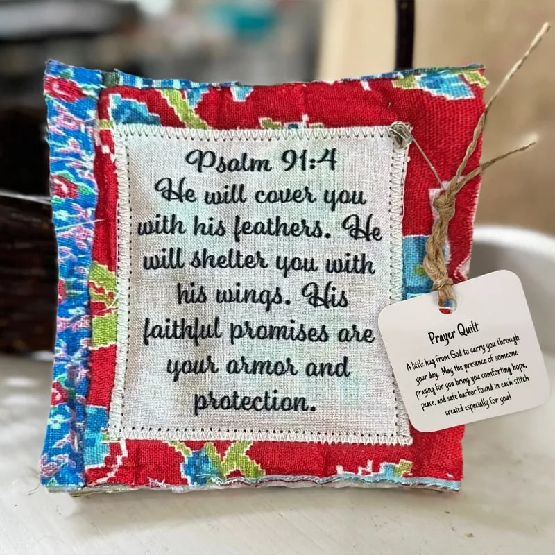 🔥Christmas Sale✝️Best Encouraged And Blessed Gift-Prayer Quilt with cross inside
