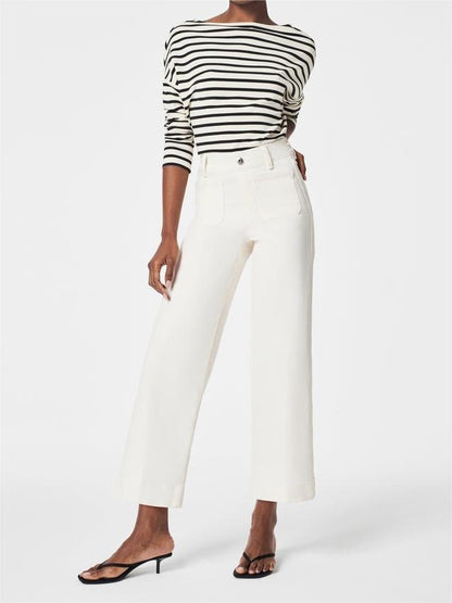 🍂Tummy Control Cropped Wide-Leg Jeans👖