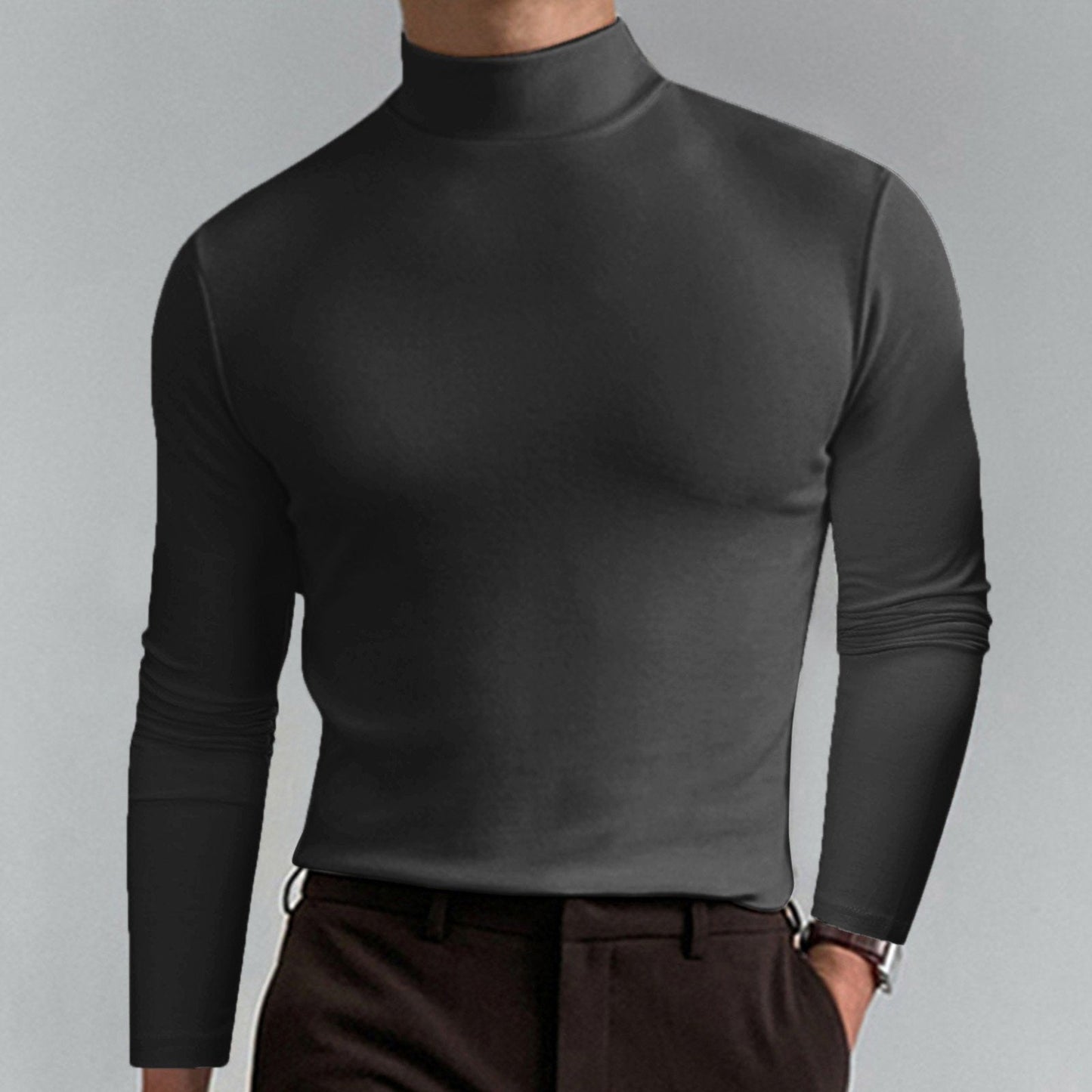 🔥 49% OFF! Ultimate Comfort Men's High Neck T-Shirt – Stretch, Breathable, Slim Fit for Gym & Daily Wear!