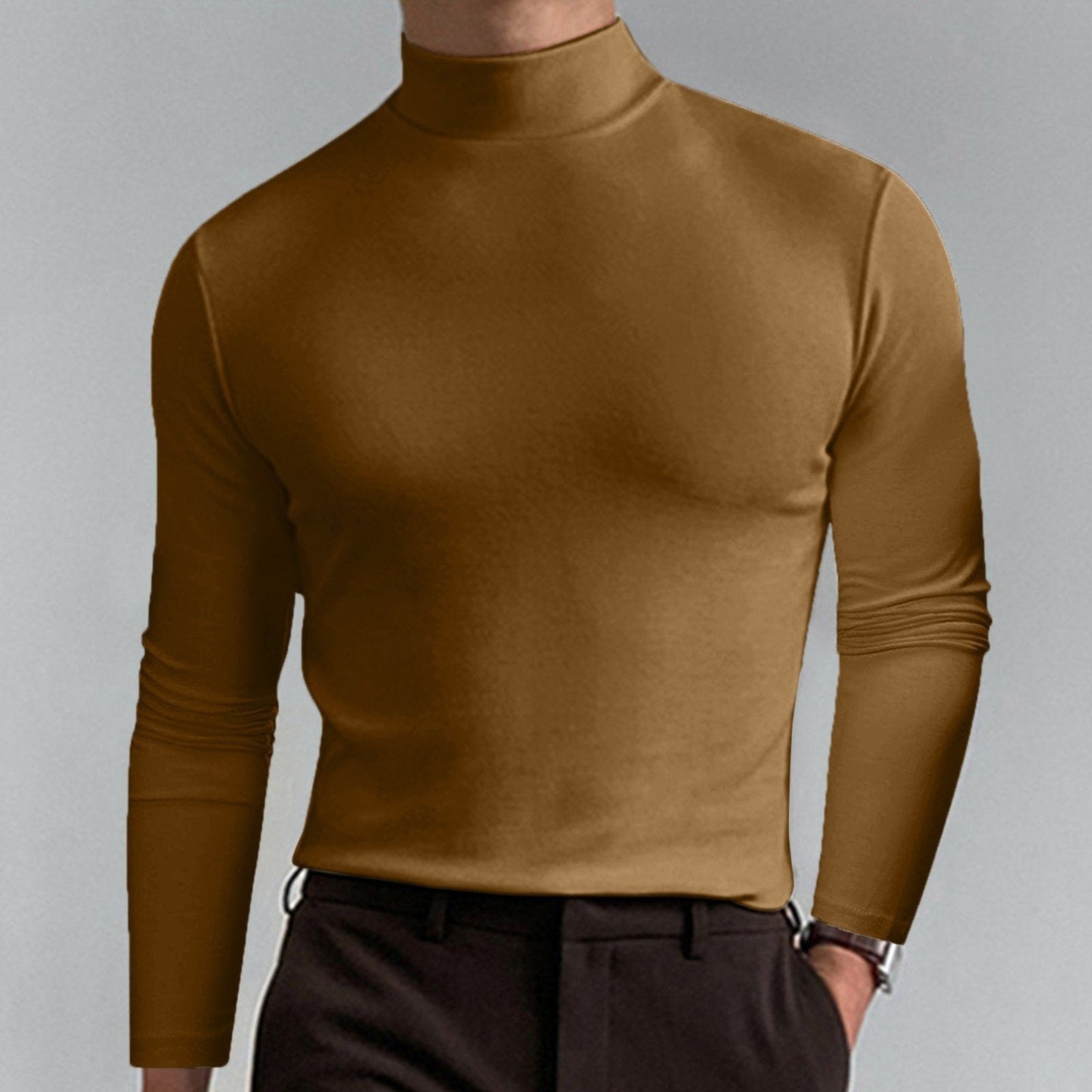 🔥 49% OFF! Ultimate Comfort Men's High Neck T-Shirt – Stretch, Breathable, Slim Fit for Gym & Daily Wear!