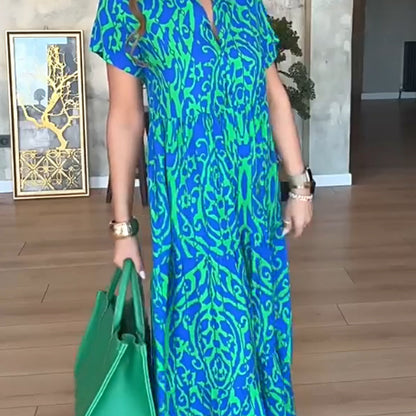 ⏳Time-limited Special⏰Women's Casual Print A-Line Long Dress