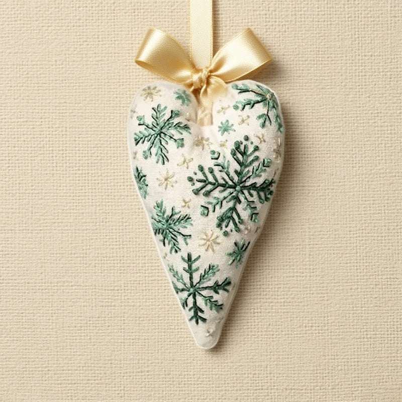 Heart-Shaped Hand Embroidered Christmas Kit