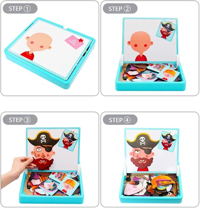 🔥Limited Sale 77%OFF🔥Magnetic Face make over Puzzle: Double-Sided Travel Game