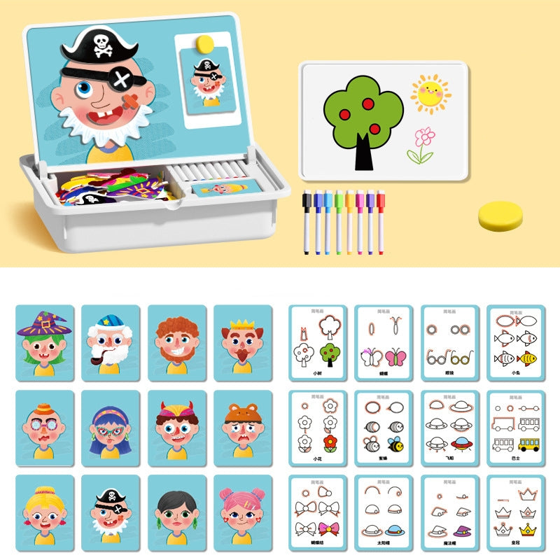 🔥Limited Sale 77%OFF🔥Magnetic Face make over Puzzle: Double-Sided Travel Game