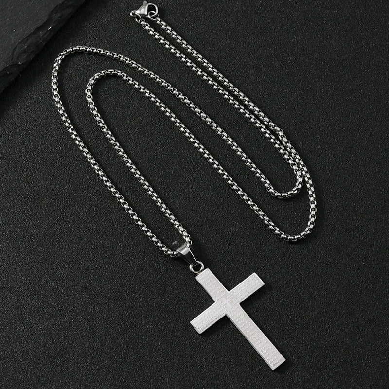 Stainless Steel Cross Pendant Necklace for Men & Women