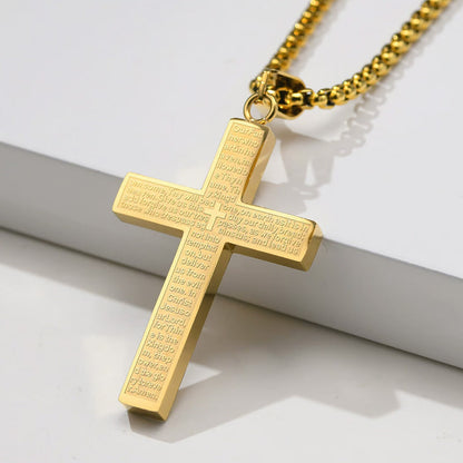 Stainless Steel Cross Pendant Necklace for Men & Women