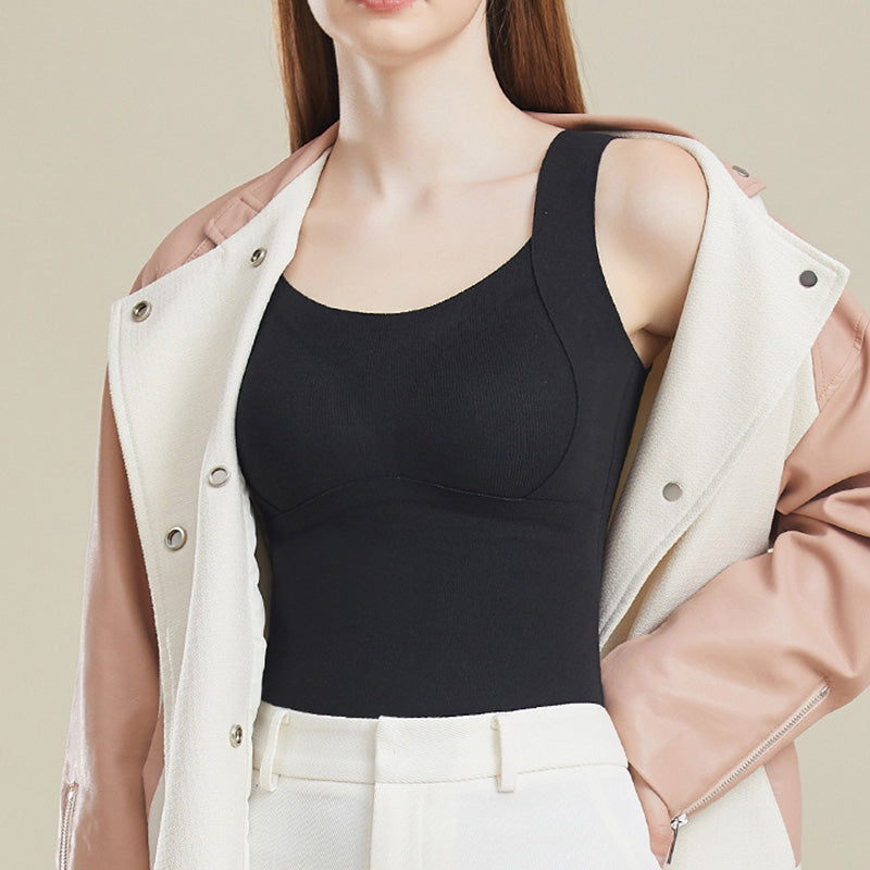 Slimming Fit Warm Vest with Built-in Chest Pad