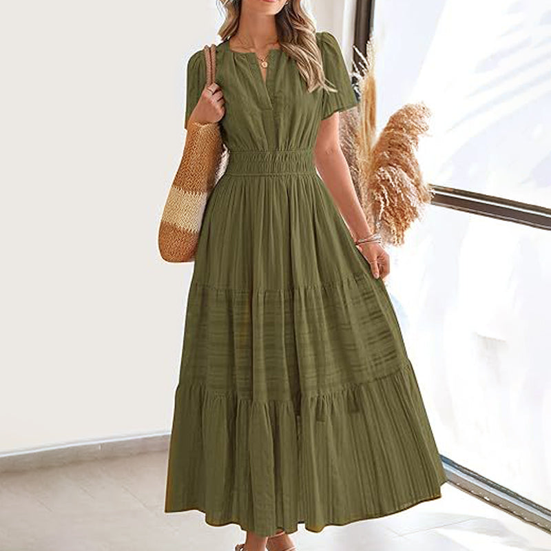 💕HOT SALE 67% OFF💕Women's Boho Chic Smocked Waist Maxi Dress