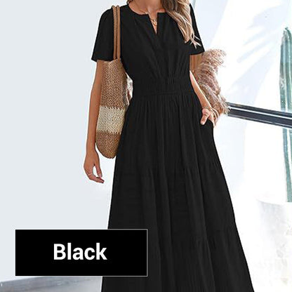 💕HOT SALE 67% OFF💕Women's Boho Chic Smocked Waist Maxi Dress