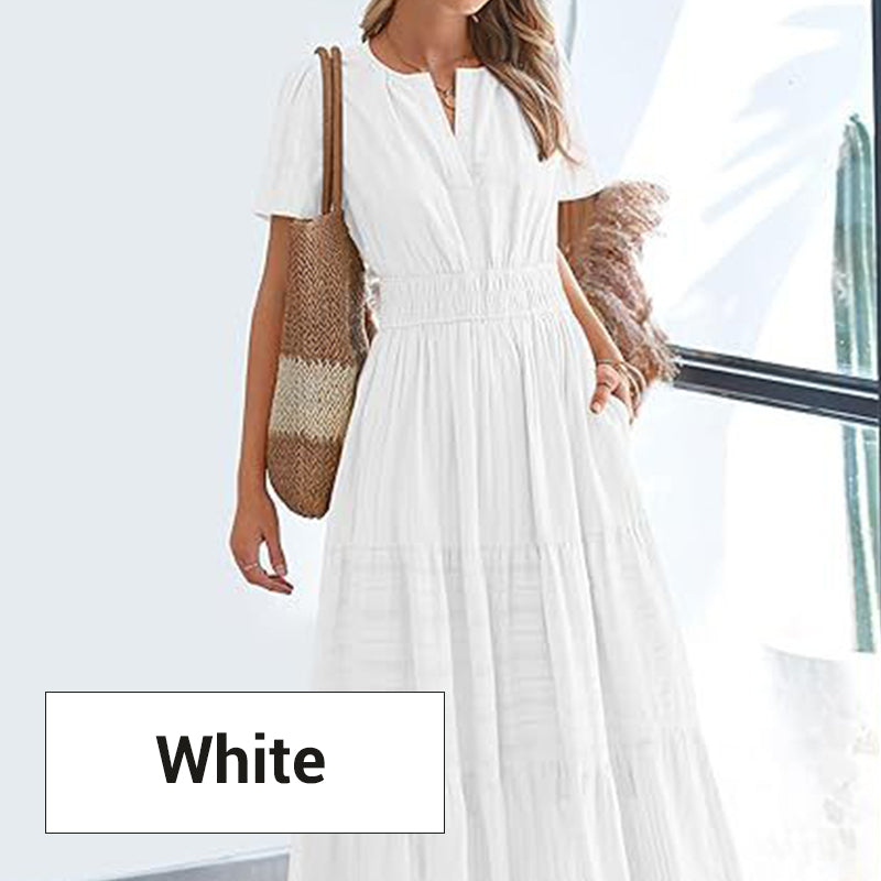 💕HOT SALE 67% OFF💕Women's Boho Chic Smocked Waist Maxi Dress